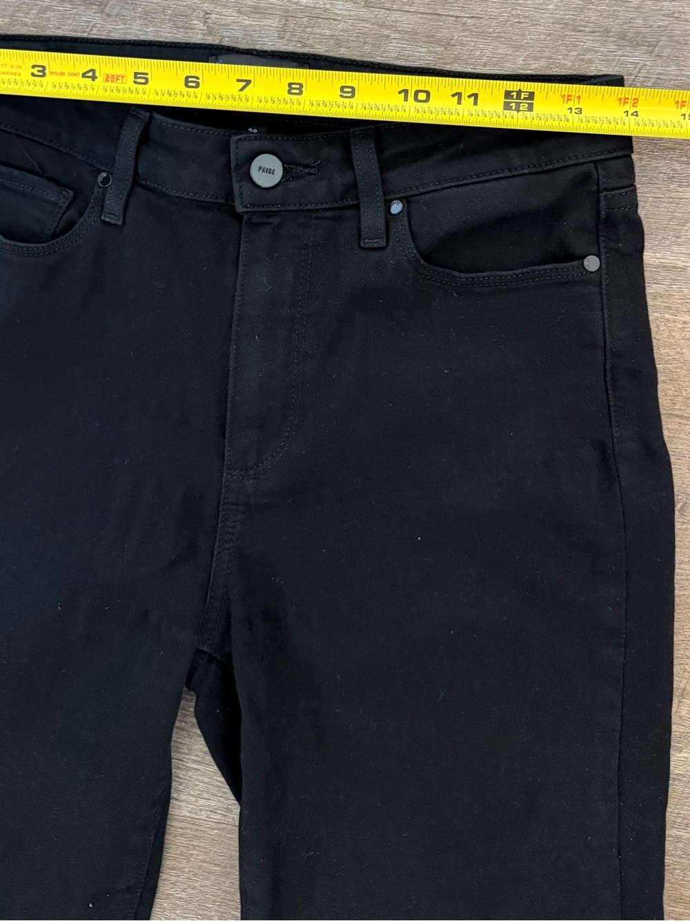 PAIGE Hoxton High Rise Skinny Jeans Women’s 28 Black Stretch Made USA - Picture 6 of 7